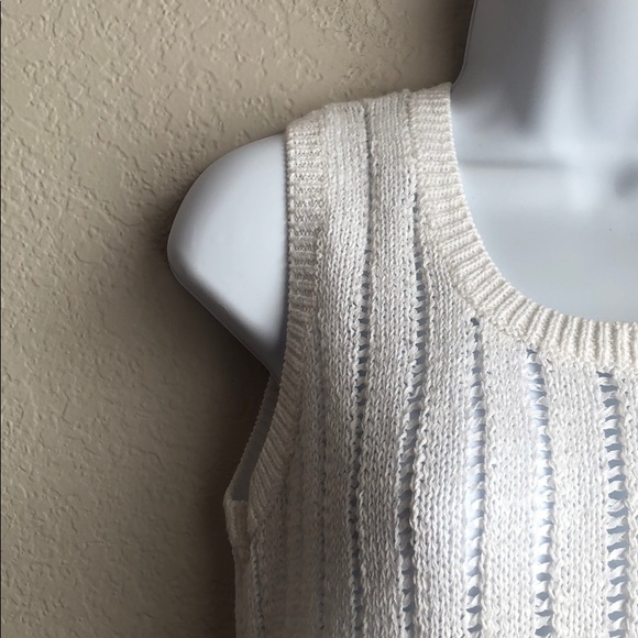 Ann Taylor LOFT White Knit Pullover Vest - Picture 3 of 5